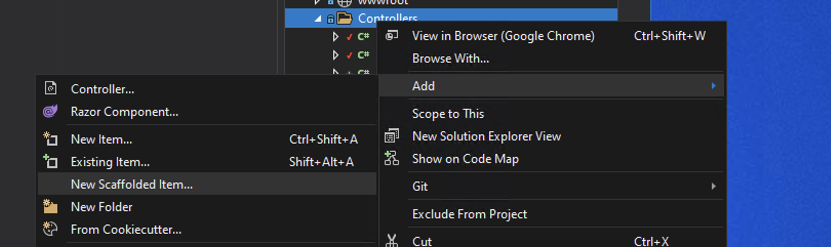 Add New Scaffold Item